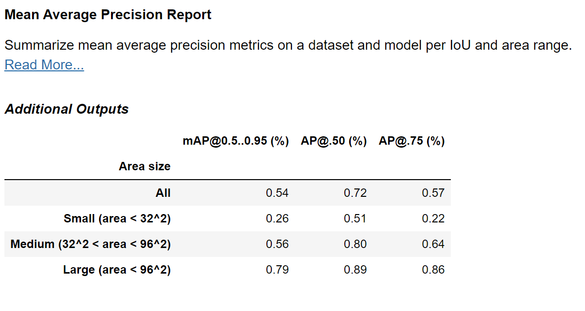 Mean Average Precision Report for DETR ResNet